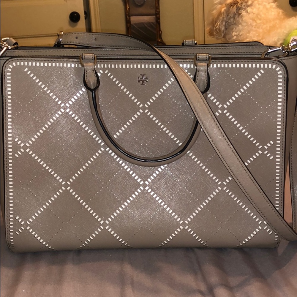 Tory Burch grey purse